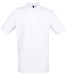 Henbury Modern Fit Cotton Piqué Polo Shirt H101 - White