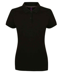 Henbury Ladies Modern Fit Cotton Piqué Polo Shirt H102 - Black