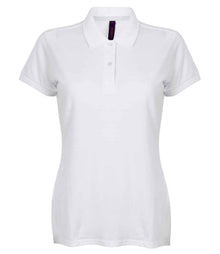 Henbury Ladies Modern Fit Cotton Piqué Polo Shirt H102 - White