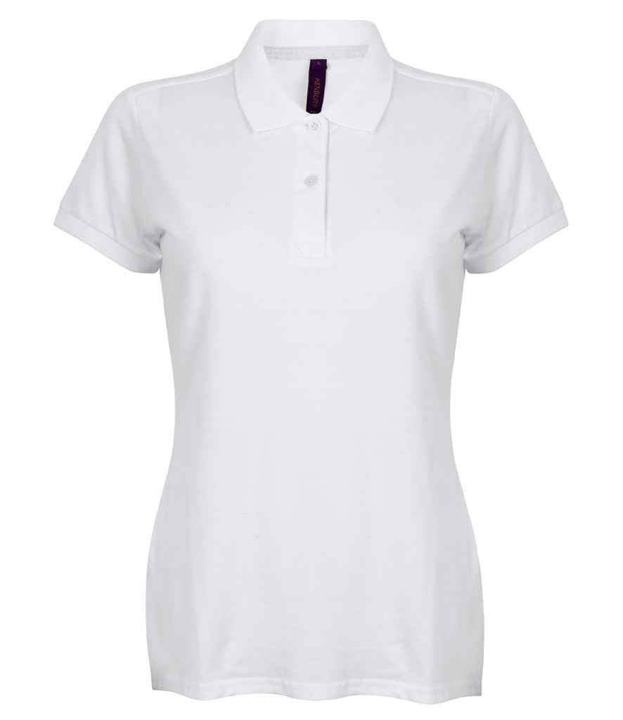 Henbury Ladies Modern Fit Cotton Piqué Polo Shirt H102 - White