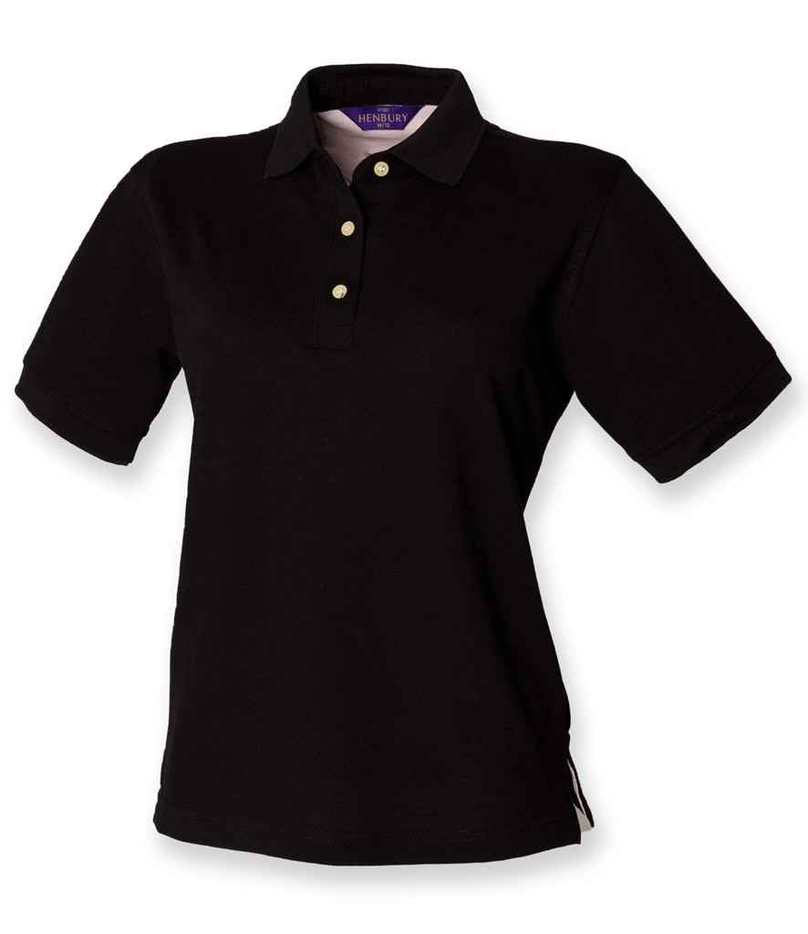 Henbury Ladies Classic Cotton Piqué Polo Shirt H121 - Black