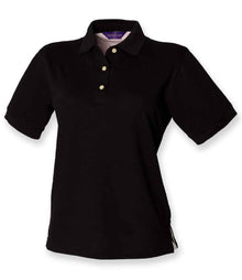 Henbury Ladies Classic Cotton Piqué Polo Shirt H121 - Black