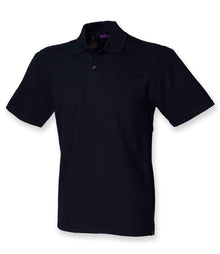Henbury Unisex Stretch Cotton Piqué Polo Shirt H305 - Navy