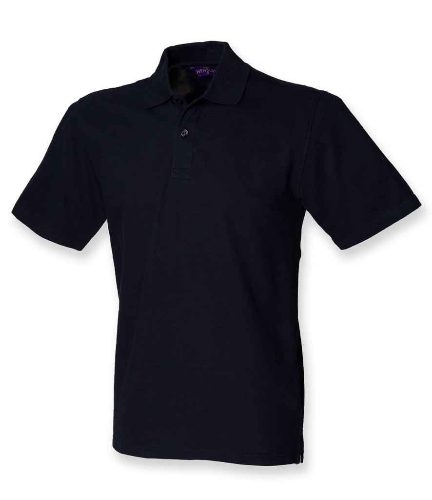 Henbury Unisex Stretch Cotton Piqué Polo Shirt H305 - Navy