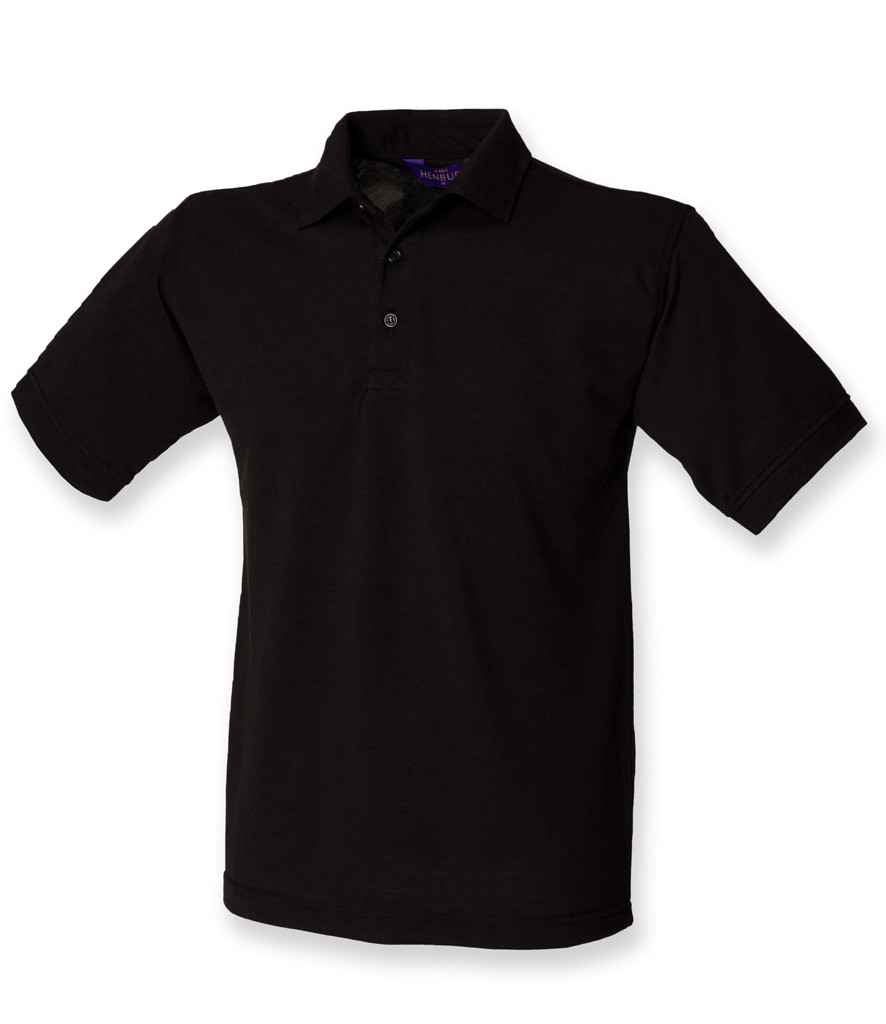 Henbury Heavy Poly/Cotton Piqué Polo Shirt H400 - Black