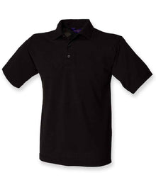 Henbury Heavy Poly/Cotton Piqué Polo Shirt H400 - Black