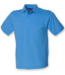 Henbury Heavy Poly/Cotton Piqué Polo Shirt H400 - Mid Blue