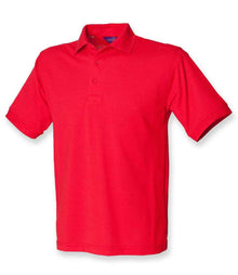 Henbury Heavy Poly/Cotton Piqué Polo Shirt H400 - Red