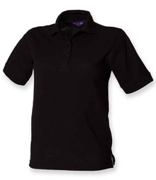 Henbury Ladies Poly/Cotton Piqué Polo Shirt H401 - Black
