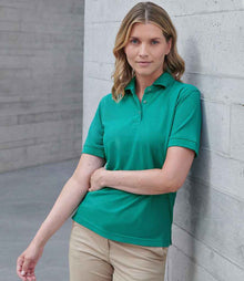 Henbury Ladies Poly/Cotton Piqué Polo Shirt H401 - H401 Jade Model
