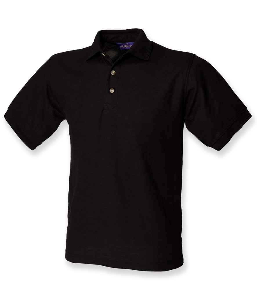 Henbury Ultimate Poly/Cotton Piqué Polo Shirt H410 - Black
