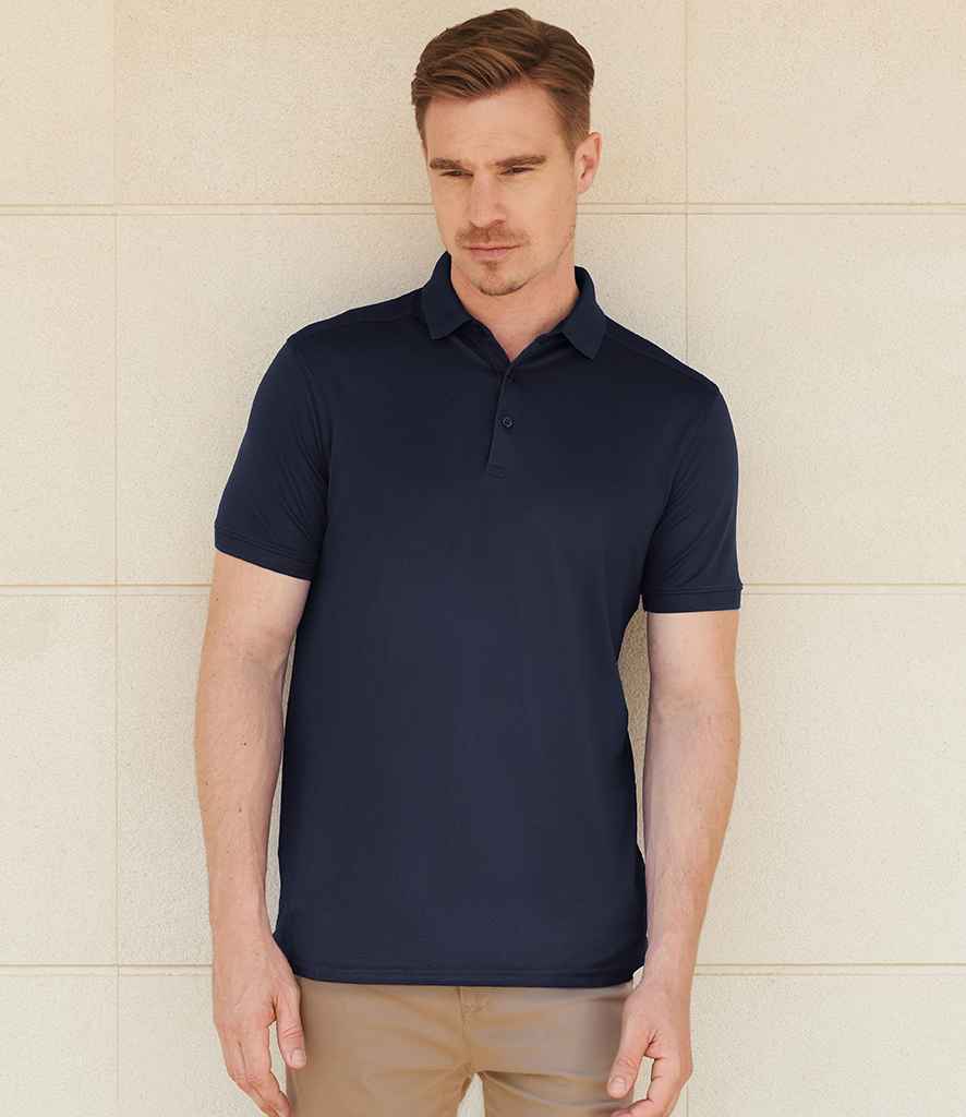 Henbury Slim Fit Stretch Microfine Piqué Polo Shirt H460 - H460 Navy Model
