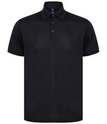 Henbury Recycled Polyester Piqué Polo Shirt H465 - Black