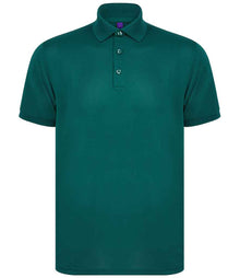 Henbury Recycled Polyester Piqué Polo Shirt H465 - Bottle Green