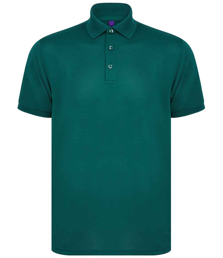 Henbury Recycled Polyester Piqué Polo Shirt H465 - Bottle Green