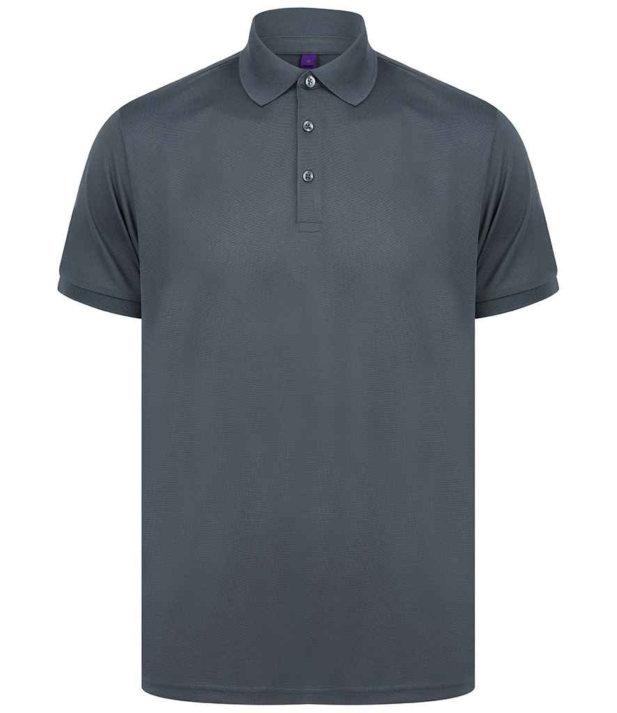 Henbury Recycled Polyester Piqué Polo Shirt H465 - Charcoal