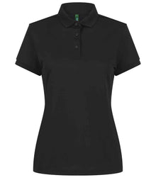 Henbury Ladies Recycled Polyester Polo Shirt H466 - Black