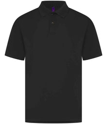 Henbury Coolplus® Wicking Piqué Polo Shirt H475 - Black