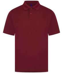 Henbury Coolplus® Wicking Piqué Polo Shirt H475 - Burgundy