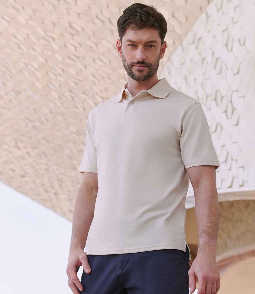 Henbury Coolplus® Wicking Piqué Polo Shirt H475 - H475 Natural Model