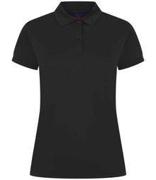 Henbury Ladies Coolplus® Wicking Piqué Polo Shirt H476 - Black