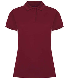 Henbury Ladies Coolplus® Wicking Piqué Polo Shirt H476 - Burgundy