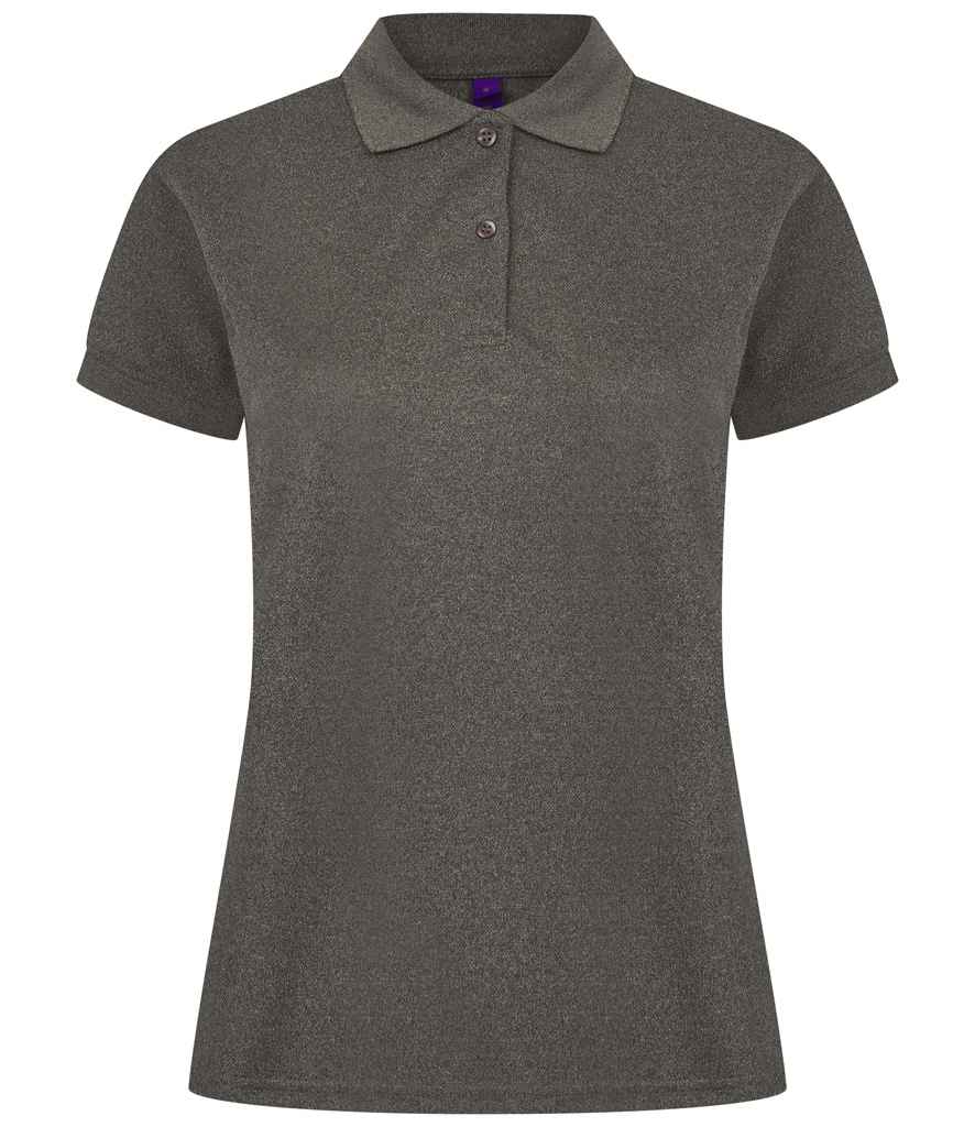 Henbury Ladies Coolplus® Wicking Piqué Polo Shirt H476 - Heather Charcoal