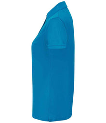 Henbury Ladies Coolplus® Wicking Piqué Polo Shirt H476 - H476 Sapphire Blue Side