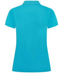 Henbury Ladies Coolplus® Wicking Piqué Polo Shirt H476 - H476 Turquoise Blue Back