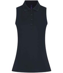 Henbury Ladies Sleeveless Coolplus® Polo Shirt H477 - Navy