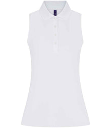 Henbury Ladies Sleeveless Coolplus® Polo Shirt H477 - White