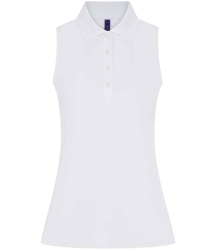 Henbury Ladies Sleeveless Coolplus® Polo Shirt H477 - White