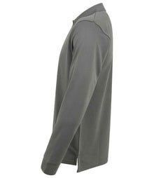 Henbury Unisex Long Sleeve Coolplus® Piqué Polo Shirt H478 - H478 Charcoal Side