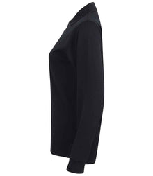 Henbury Unisex Long Sleeve Coolplus® Piqué Polo Shirt H478 - H478 Navy Side