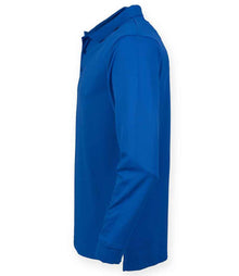 Henbury Unisex Long Sleeve Coolplus® Piqué Polo Shirt H478 - H478 Royal Blue Side