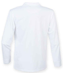 Henbury Unisex Long Sleeve Coolplus® Piqué Polo Shirt H478 - H478 White Back
