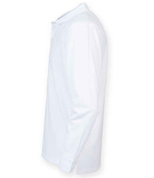 Henbury Unisex Long Sleeve Coolplus® Piqué Polo Shirt H478 - H478 White Side