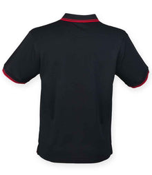 Henbury Coolplus® Tipped Polo Shirt H482 - H482 Black/Red Back