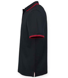 Henbury Coolplus® Tipped Polo Shirt H482 - H482 Black/Red Side