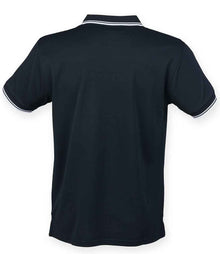 Henbury Coolplus® Tipped Polo Shirt H482 - H482 Navy/White Back