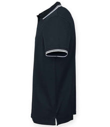 Henbury Coolplus® Tipped Polo Shirt H482 - H482 Navy/White Side