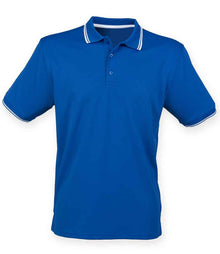 Henbury Coolplus® Tipped Polo Shirt H482 - Royal Blue/White