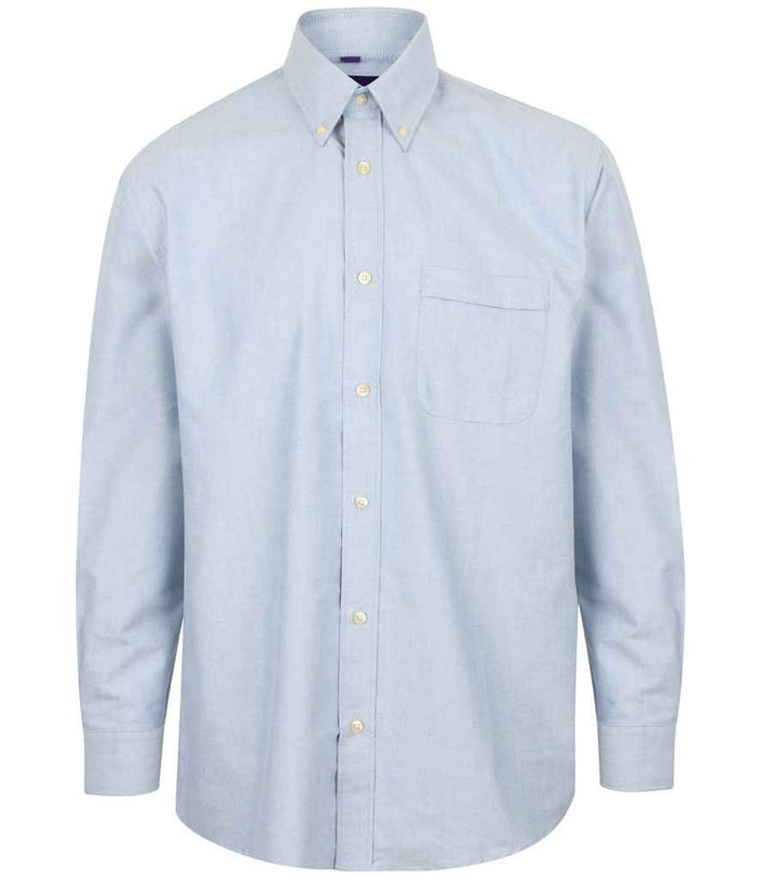 Henbury Long Sleeve Classic Oxford Shirt H510 - Blue