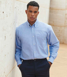 Henbury Long Sleeve Classic Oxford Shirt H510 - H510 Blue Model