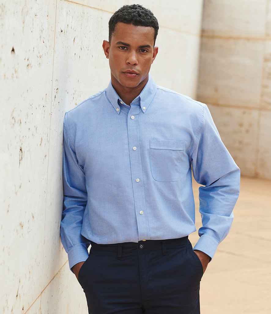 Henbury Long Sleeve Classic Oxford Shirt H510 - H510 Blue Model