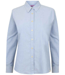 Henbury Ladies Long Sleeve Classic Oxford Shirt H511 - Blue