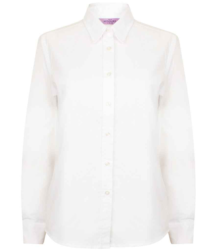 Henbury Ladies Long Sleeve Classic Oxford Shirt H511 - White