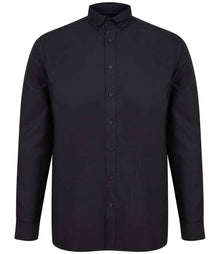 Henbury Modern Long Sleeve Classic Fit Oxford Shirt H512C - Black