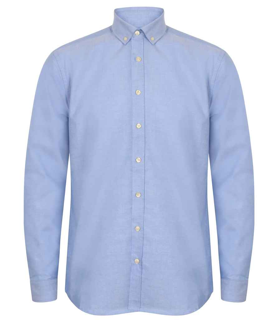 Henbury Modern Long Sleeve Classic Fit Oxford Shirt H512C - Blue