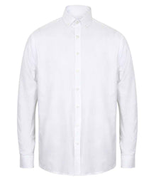 Henbury Modern Long Sleeve Classic Fit Oxford Shirt H512C - White